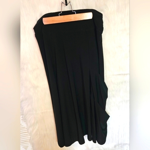 Sympli Sinature Jersey Draped Midi Skirt w/ pockets - Picture 2 of 7